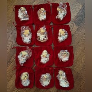 Vintage 1996 Ashton Drake Holly Days Angels Heirloom Ornaments Unopened Bag (12)